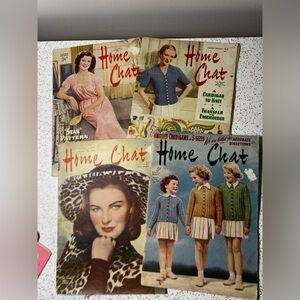 4 vintage women’s magazines “Home Chat” 1950s